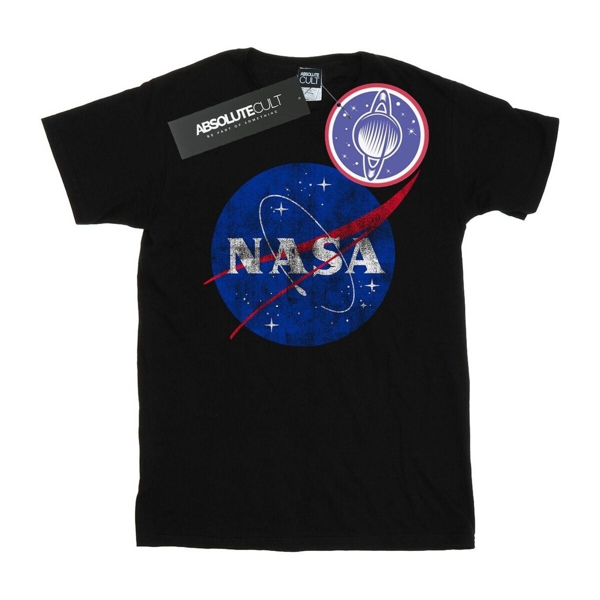 Vêtements Garçon T-shirts manches courtes Nasa Classic Insignia Logo Distressed Noir