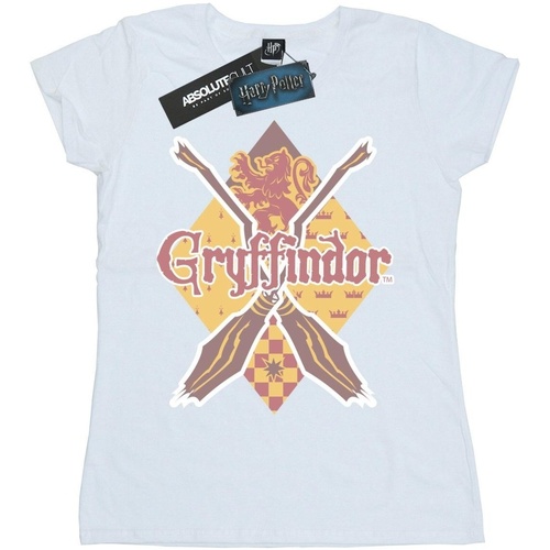 Vêtements Femme T-shirts manches longues Harry Potter Gryffindor Lozenge Blanc