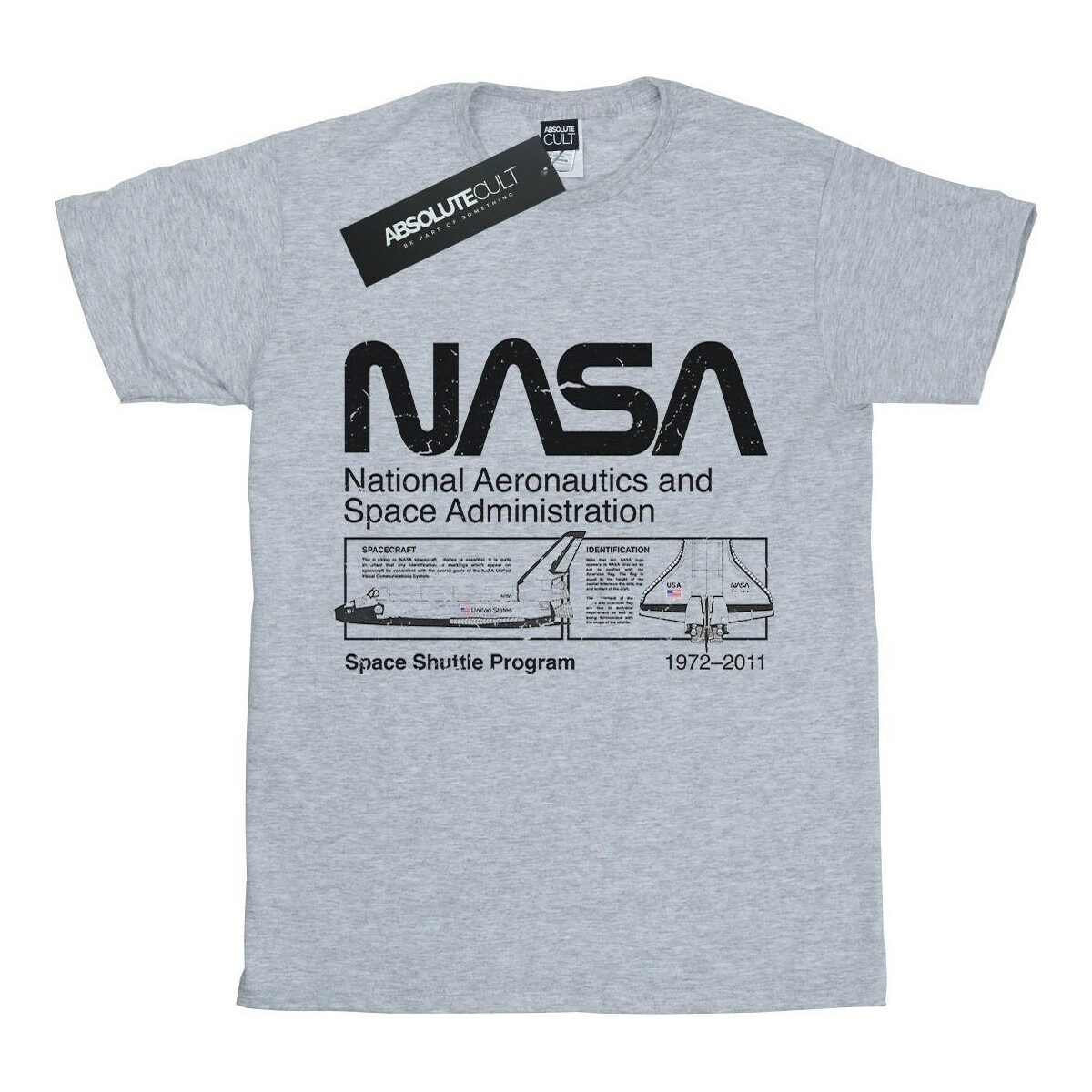 Vêtements Garçon T-shirts manches courtes Nasa Classic Space Shuttle Gris