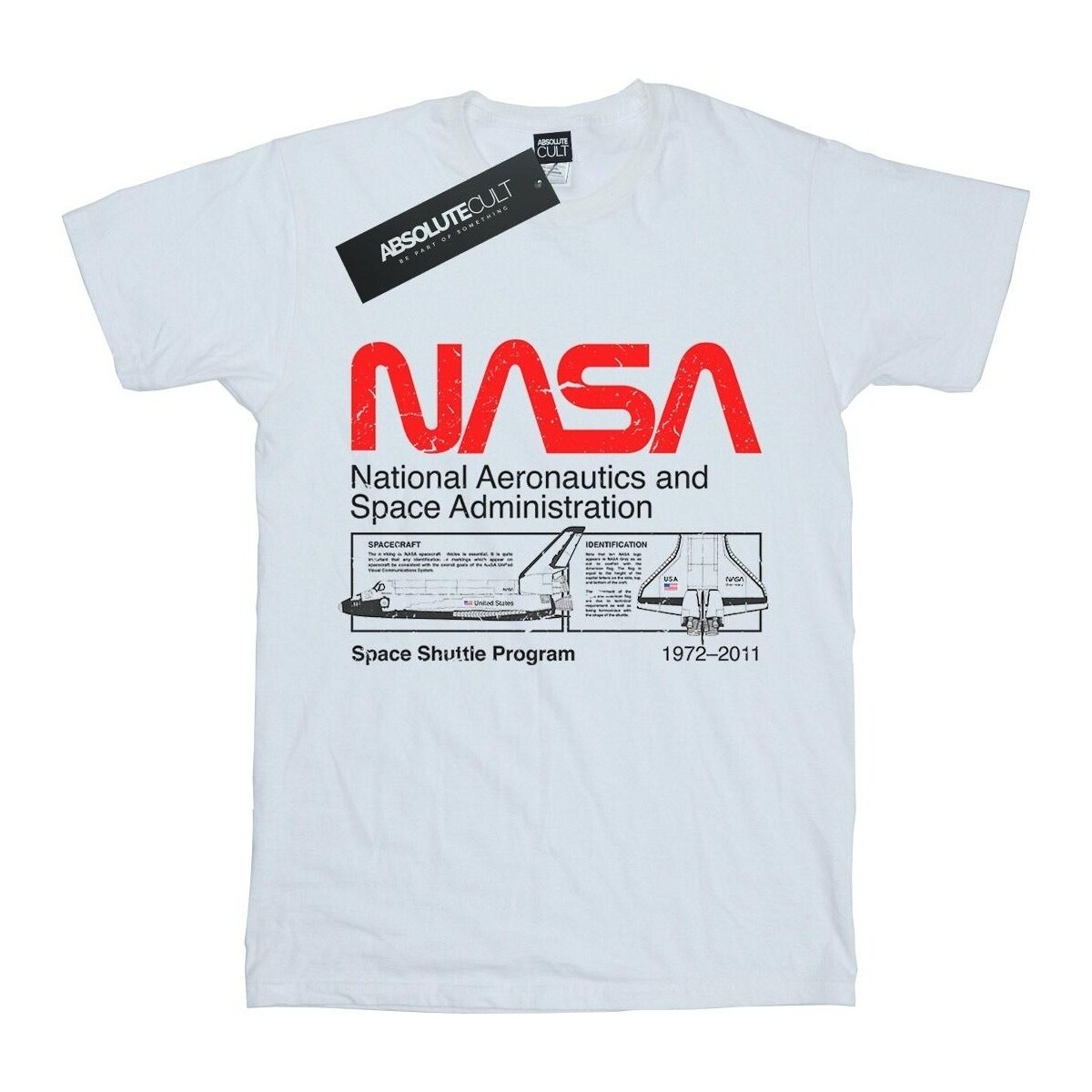 Vêtements Garçon T-shirts manches courtes Nasa Classic Space Shuttle Blanc