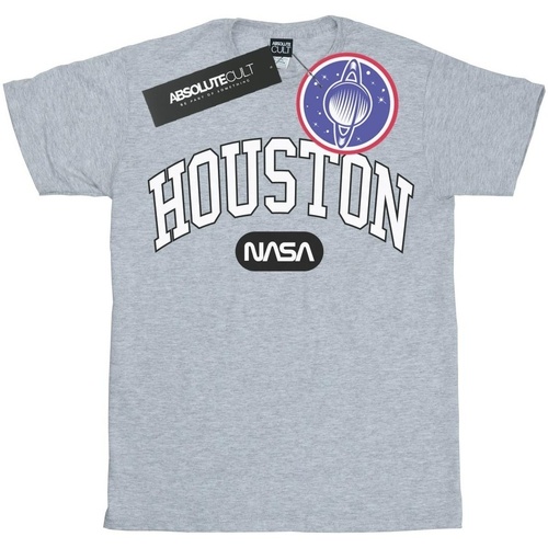 Vêtements Garçon Blanc In Extenso T-shirts imprimés Nasa Houston Collegiate Gris