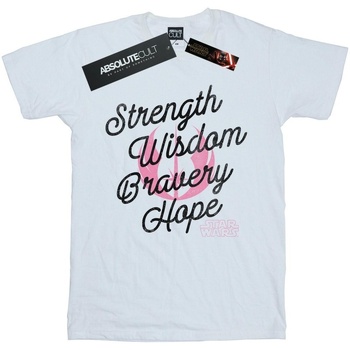 Vêtements Homme T-shirts manches longues Star Wars: The Rise Of Skywalker Strength Wisdom Bravery Hope Blanc