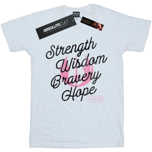 Vêtements Homme T-shirts manches longues Star Wars: The Rise Of Skywalker Strength Wisdom Bravery Hope Blanc