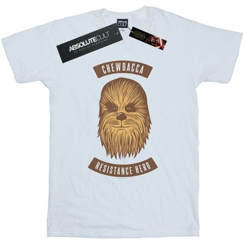 Vêtements Homme T-shirts manches longues Star Wars: The Rise Of Skywalker Chewbacca Resistance Hero Blanc