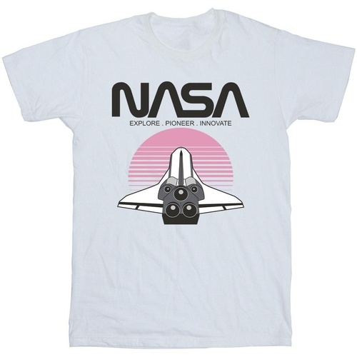 Vêtements Homme T-shirts manches longues Nasa Space Shuttle Sunset Blanc