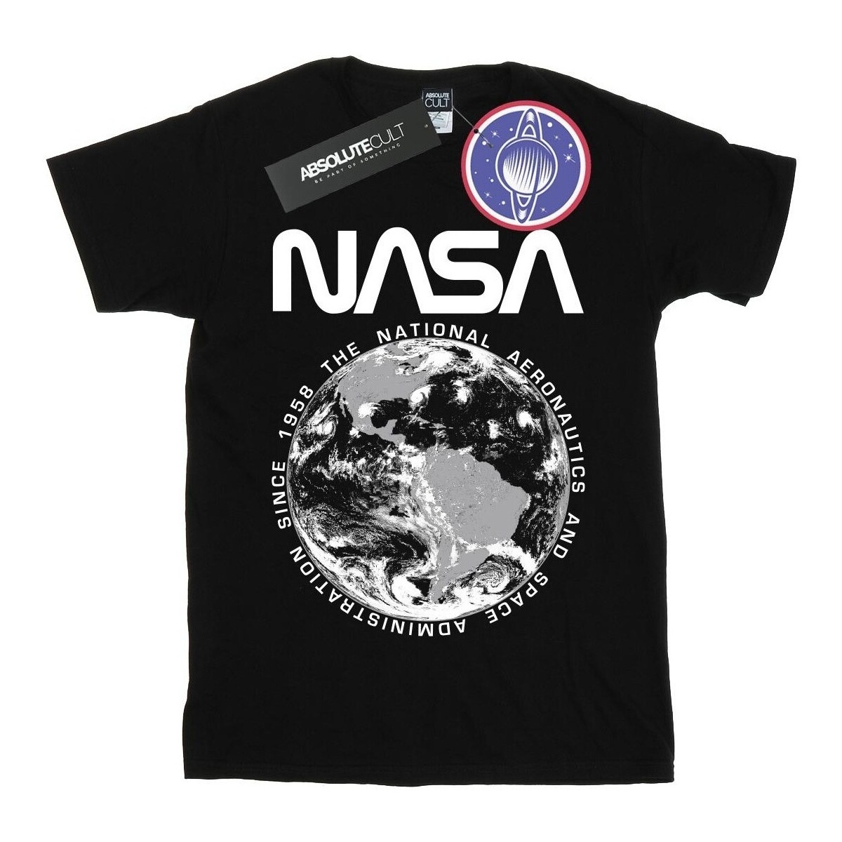 Vêtements Homme T-shirts manches longues Nasa Planet Earth Noir