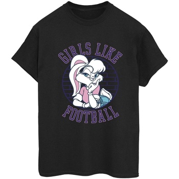 Vêtements Femme T-shirts manches longues Dessins Animés Lola Bunny Girls Like Football Noir