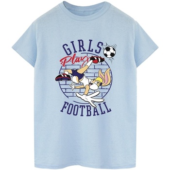 Vêtements Femme T-shirts manches longues Dessins Animés Lola Bunny Girls Play Football Bleu