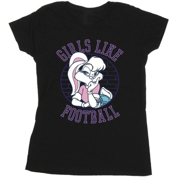 Vêtements Femme T-shirts manches longues Dessins Animés Lola Bunny Girls Like Football Noir