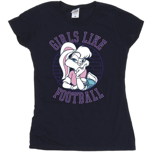Vêtements Femme T-shirts manches longues Dessins Animés Lola Bunny Girls Like Football Bleu