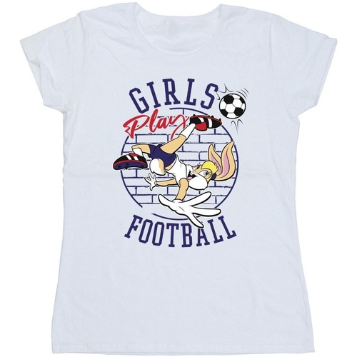 Vêtements Femme T-shirts manches longues Dessins Animés Lola Bunny Girls Play Football Blanc