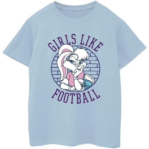 Vêtements Garçon T-shirts manches courtes Dessins Animés Lola Bunny Girls Like Football Bleu