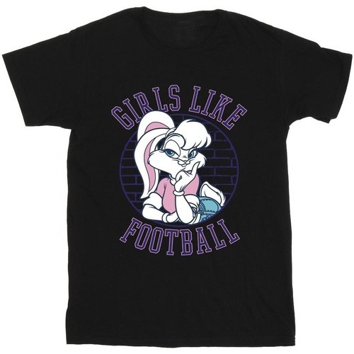 Vêtements Garçon T-shirts manches courtes Dessins Animés Lola Bunny Girls Like Football Noir