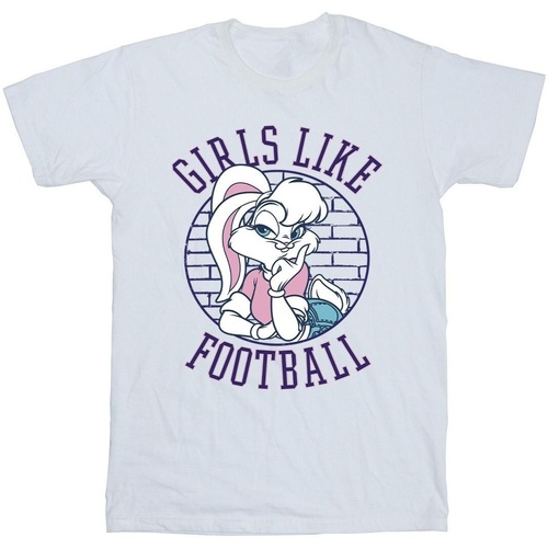 Vêtements Garçon T-shirts manches courtes Dessins Animés Lola Bunny Girls Like Football Blanc