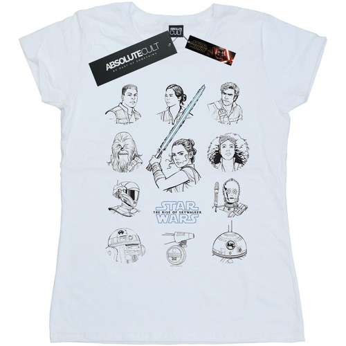 Vêtements Femme T-shirts manches longues Star Wars: The Rise Of Skywalker Resistance Charcter Line Up Mono Blanc