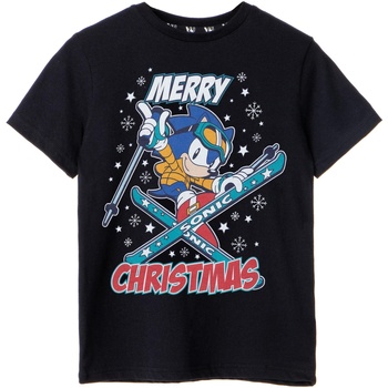 Vêtements Garçon T-shirts manches courtes Sonic The Hedgehog Merry Christmas Noir