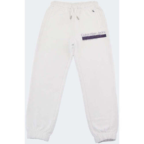 Vêtements Garçon Pantalons de survêtement Calvin Klein Jeans  Blanc