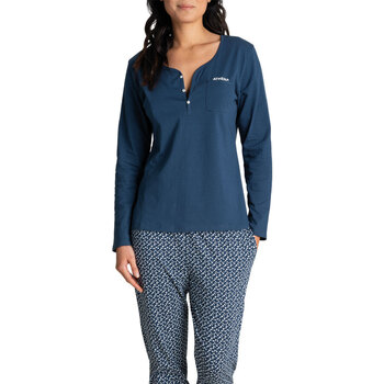 Vêtements Femme Pyjamas / Chemises de nuit Athena Pyjama long femme EASY Bleu