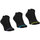 Sous-vêtements Homme Chaussettes Athena Lot de 3 paires de socquettes homme Training Dry Noir