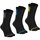 Sous-vêtements Homme Chaussettes Athena Lot de 3 paires de chaussettes mi-hautes homme Training Dry Noir