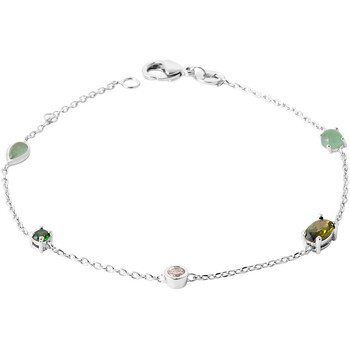 Politique de protection des données Femme Bracelets Brillaxis Bracelet  argent rhodié OZ vert Blanc