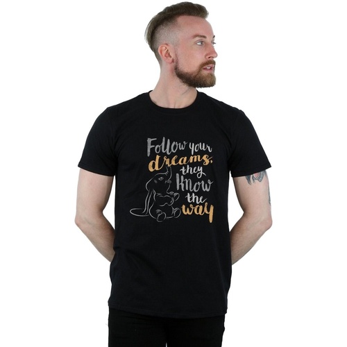 Vêtements Homme T-shirts manches longues Disney Dumbo Follow Your Dream Noir