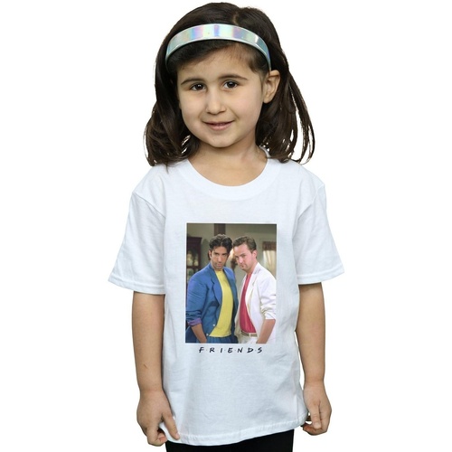 Vêtements Fille T-shirts manches longues Friends Ross And Chandler College Blanc