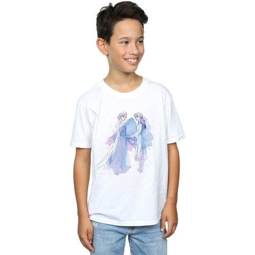 Vêtements Garçon T-shirts manches courtes Disney Frozen 2 Elsa Anna Sisters Sketch Blanc