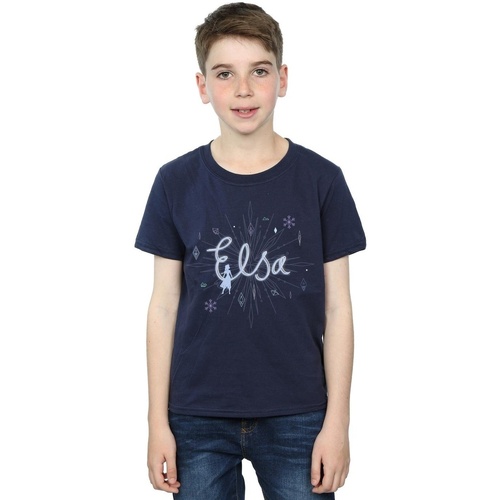 Vêtements Garçon T-shirts manches courtes Disney Frozen 2 Elsa Snowflake Bleu