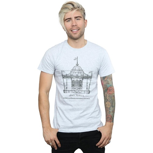 Vêtements Homme T-shirts manches longues Disney Mary Poppins Carousel Sketch Gris