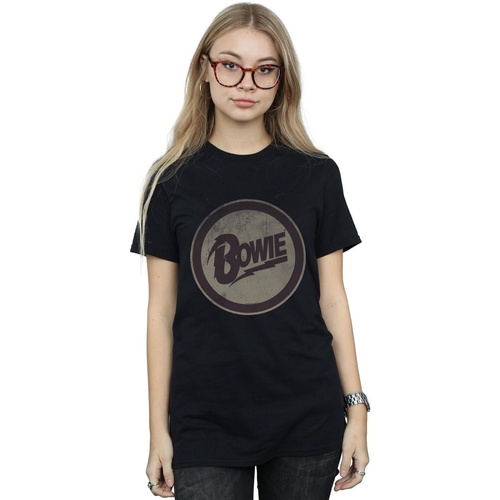 Vêtements Femme T-shirts manches longues David Bowie Circle Logo Noir