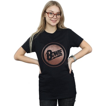 Vêtements Femme T-shirts manches longues David Bowie Rose Gold Circle Noir