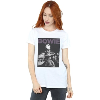 Vêtements Femme T-shirts manches longues David Bowie Rock Poster Blanc