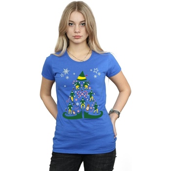 Vêtements Femme T-shirts manches longues Elf Christmas Tree Bleu