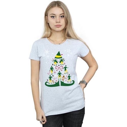 Vêtements Femme T-shirts manches longues Elf Christmas Tree Gris