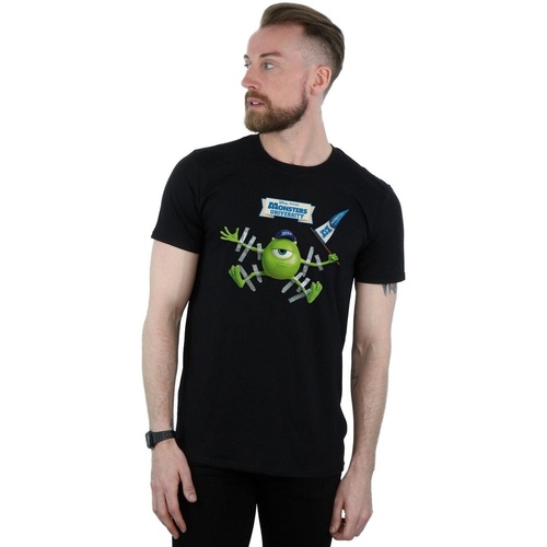 Vêtements Homme T-shirts manches longues Disney Monsters University Taped Mike Noir