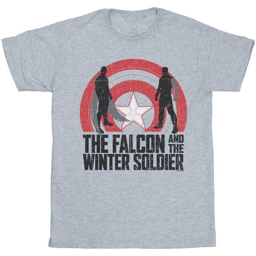 Vêtements Garçon T-shirts manches courtes Marvel The Falcon And The Winter Soldier Shield Silhouettes Gris