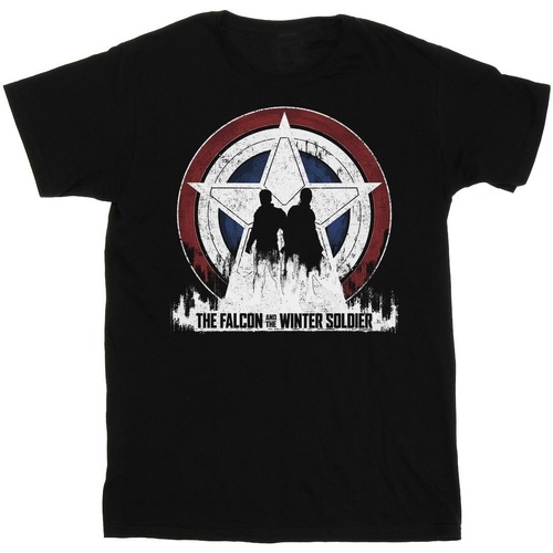 Vêtements Garçon T-shirts manches courtes Marvel The Falcon And The Winter Soldier Star Silhouettes Noir