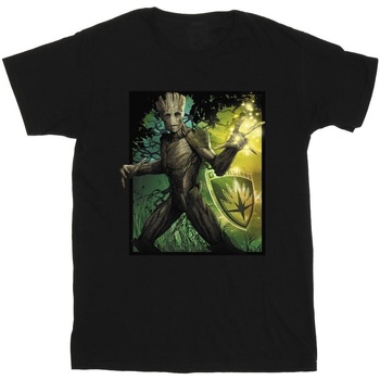 Vêtements Garçon T-shirts & Polos Marvel Guardians Of The Galaxy Groot Forest Energy Noir