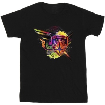 Vêtements Garçon T-shirts manches courtes Marvel Guardians Of The Galaxy Abstract Shield Chest Noir