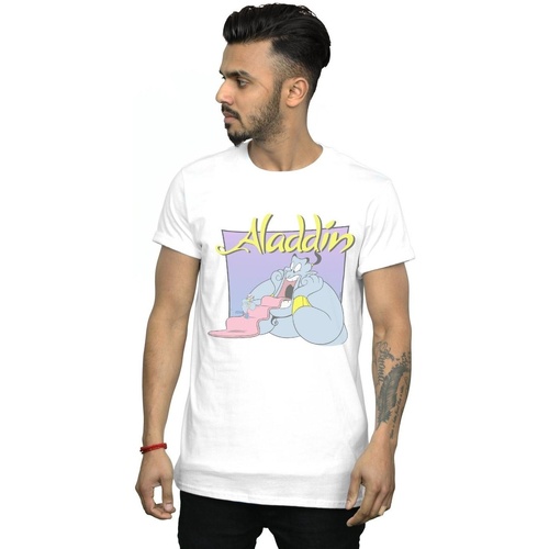 Vêtements Homme T-shirts manches longues Disney Aladdin Genie Wishing Dude Blanc