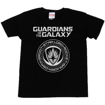 Vêtements Garçon T-shirts manches courtes Marvel Guardians Of The Galaxy Logo Seal Noir