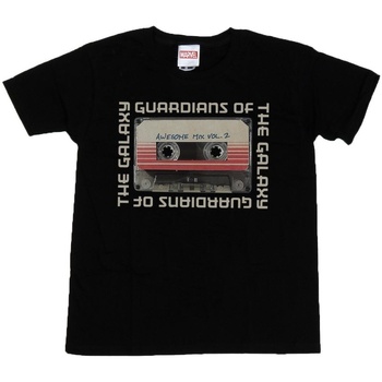 Vêtements Garçon T-shirts manches courtes Marvel Guardians Of The Galaxy Awesome Mix Cassette Vol. 2 Noir