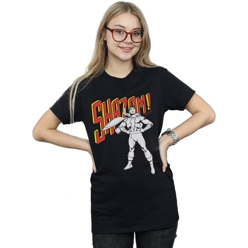 Vêtements Femme T-shirts manches longues Dc Comics Shazam Mono Action Pose Noir