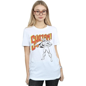 Vêtements Femme T-shirts manches longues Dc Comics Shazam Mono Action Pose Blanc