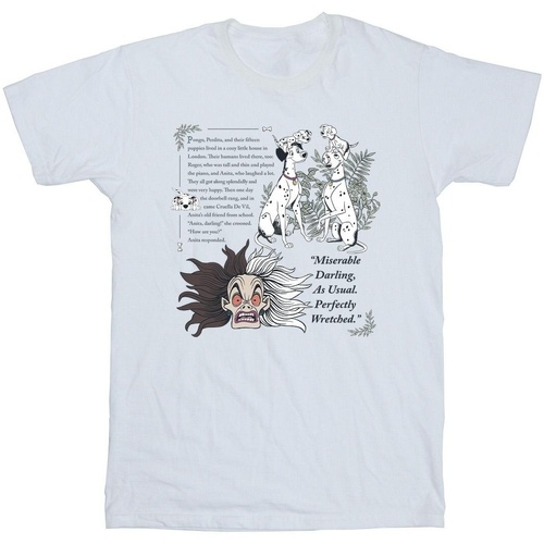 Vêtements Garçon T-shirts manches courtes Disney 101 Dalmatians Miserable Darling Blanc