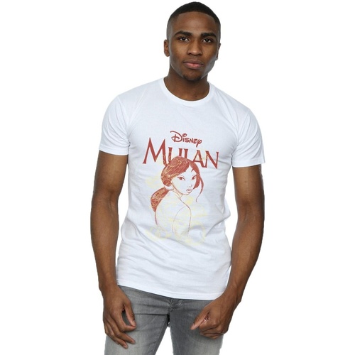 Vêtements Homme T-shirts manches longues Disney Mulan Dragon Sketch Blanc