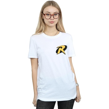 Vêtements Femme T-shirts manches longues Dc Comics Batman Robin Logo Blanc