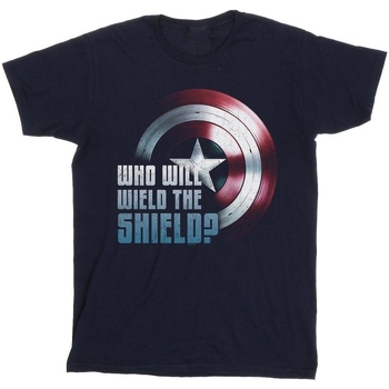 Vêtements Fille T-shirts manches longues Marvel The Falcon And The Winter Soldier Wield The Shield Bleu