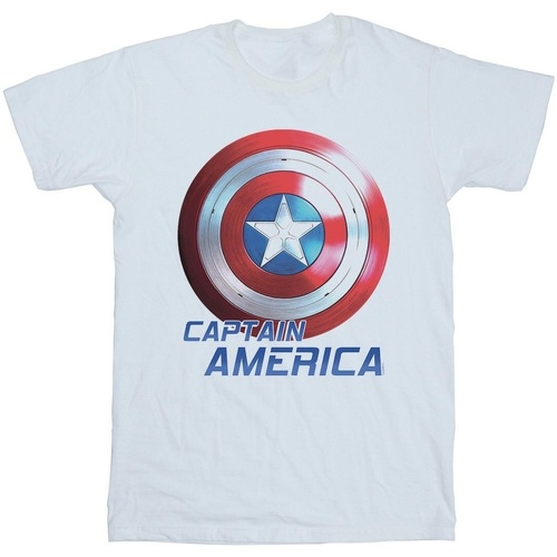 Vêtements Fille T-shirts manches longues Marvel The Falcon And The Winter Soldier Captain America Shield Blanc